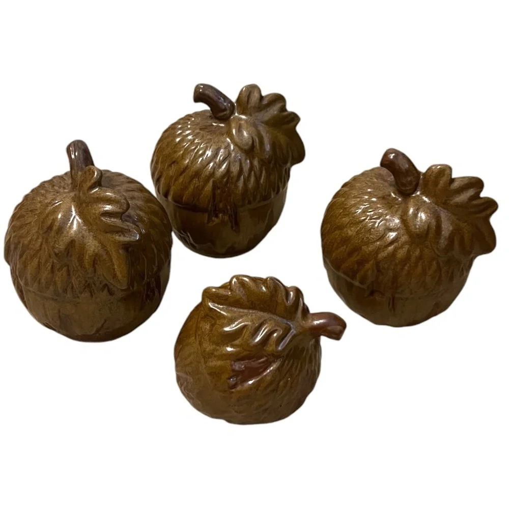 SET Of‎ 5 Pier One Imports Ceramic Acorn Fall Decor